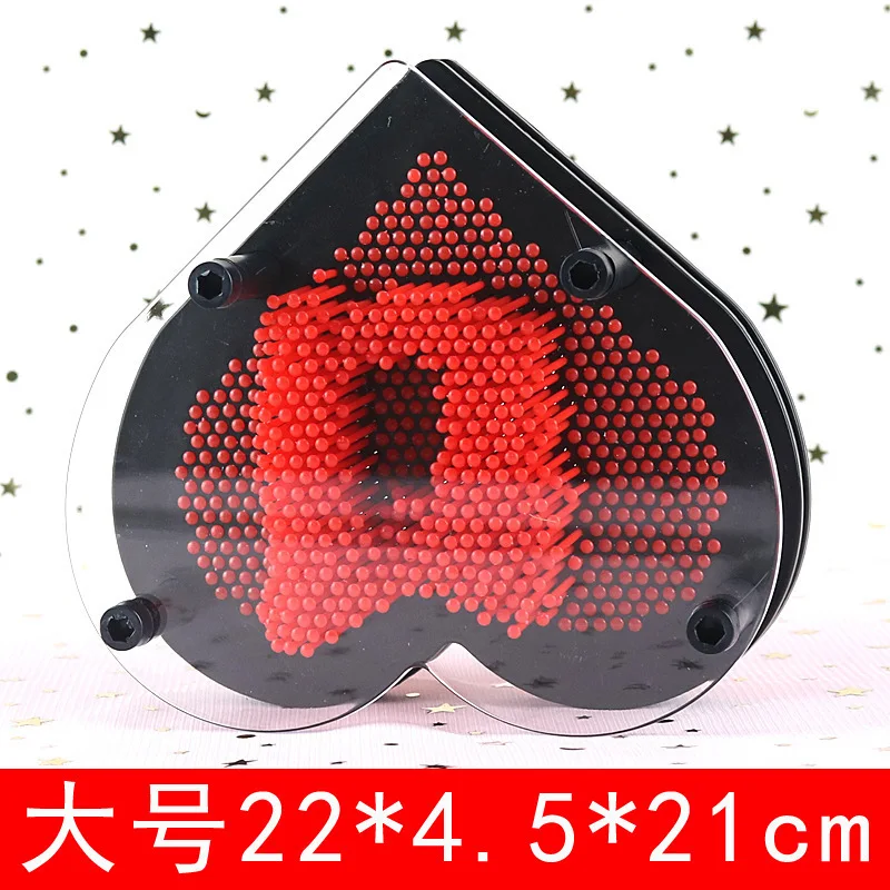 3D креативная забавная DIY Модель Антистресс игрушка для детей взрослый отпечаток из штырьков клон пластиковая игрушка Рождественский подарок декор ремесло - Цвет: Heart Red