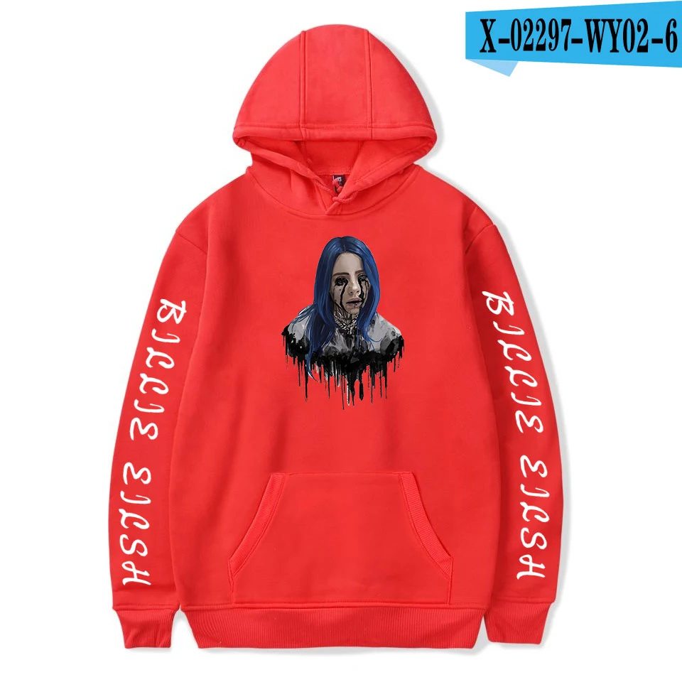 As picture Новая популярная модная Толстовка Billie Eilish, женская и мужская толстовка, пуловер на осень и зиму для мальчиков и девочек, удобная Черная куртка - Цвет: As picture