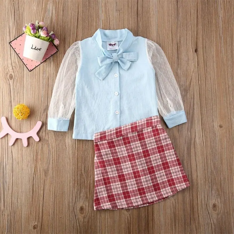 

Toddler Kids Baby Girl Top T-shirt Skirts Dress Child Outfits Clothes Set 2PCS
