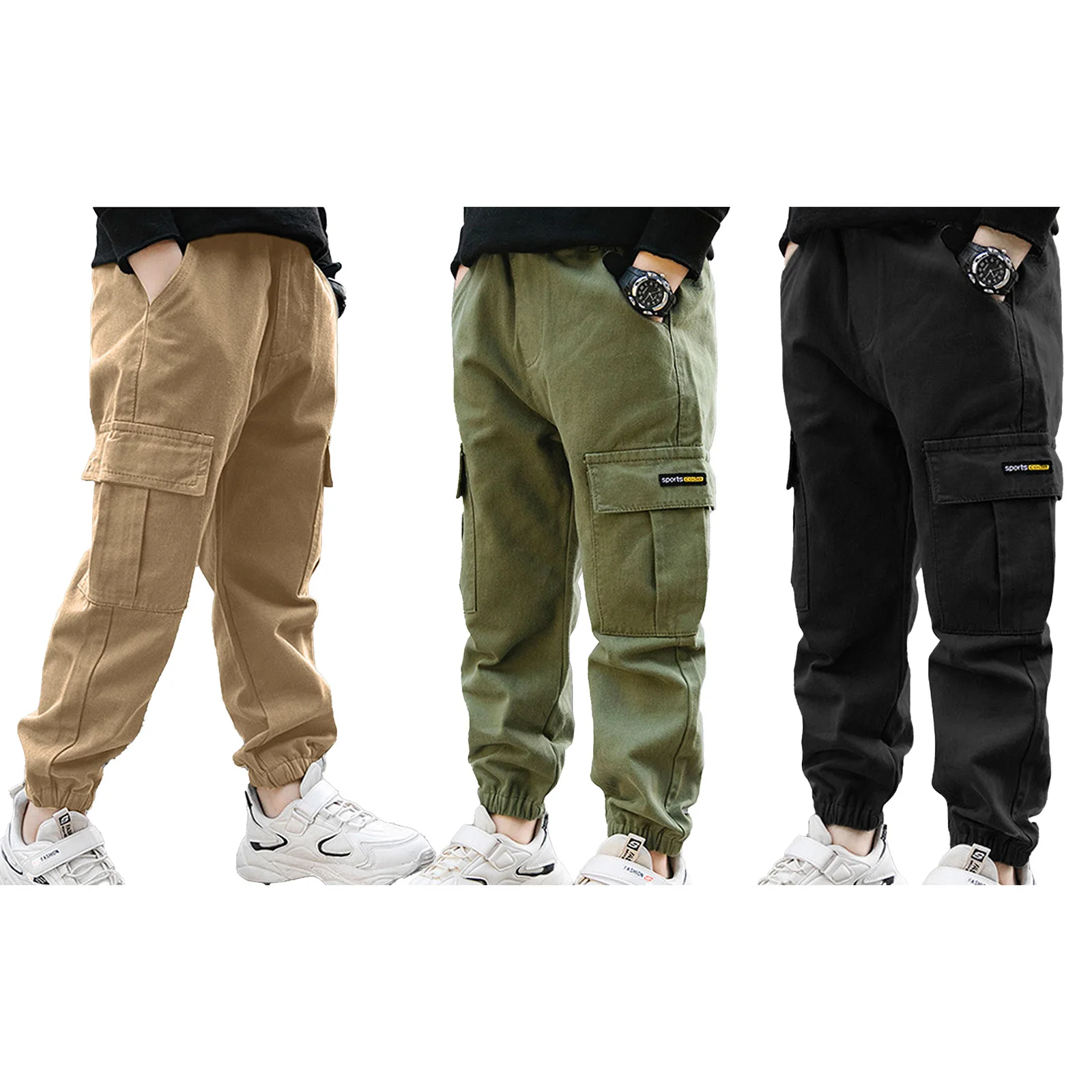 Boys' Casual Cargo Jogger Pants 2