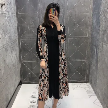 

2020 Early Spring New Model Fashionable Elegant Long Sleeve Color-patchwork Cotton&lace Women Dress