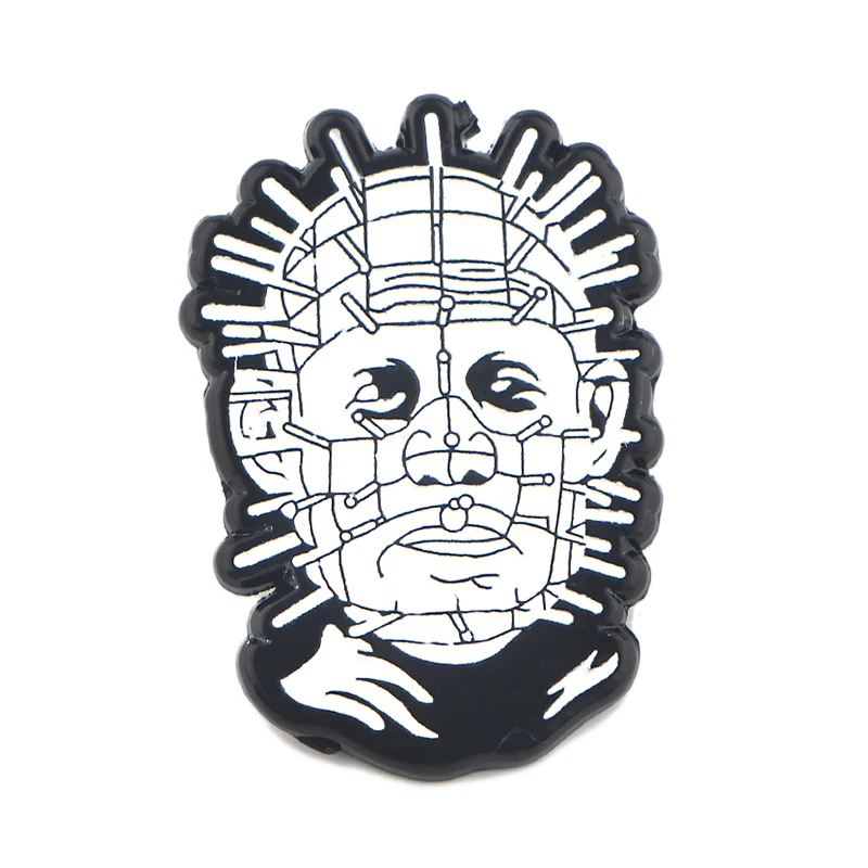 9 K1059 Hellraiser Trick 'R Treat Хэллоуин ужас убийца металлические эмалированные булавки и броши для женщин и мужчин нагрудные значки детские подарки - Metal color: 9