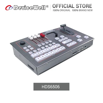 شراءDeviceWell HDS6506 4 + 2 HD محول فيديو HDMI SDI فيديو خلاط لوسائل الإعلام الجديدة لايف يوتيوب Ins البث التلفزيوني Pk Atem Mini Pro