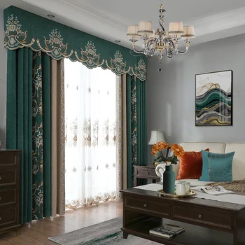 

Curtain: 2.7 meter width, 2.3meter height, 2 pieces Tulle: 2 .7meter width, 2.3meter height, 2 pieces valance: 2 .7meter width,
