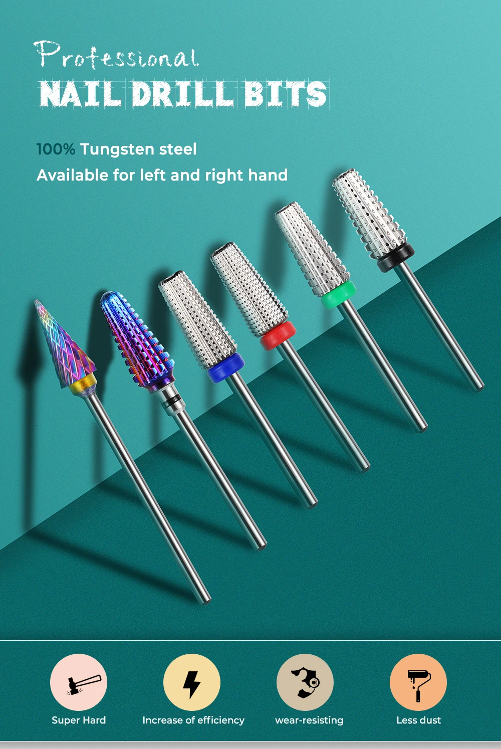 Carboneto de Tungstênio Cortador de Trituração Polonês em pó Dedo do pé Prego Brocas Culticle uv Gel Mais Rápido Remover Acrílicos Unhas Arquivo Png 100% 1 High Quality Beleza e saúde
