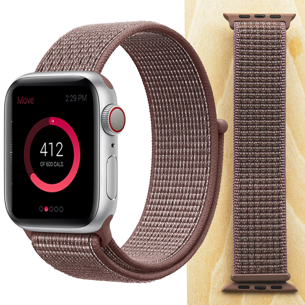 Smokey Новая высококачественная нейлоновая Спортивная петля для Apple Watch band Series 4 3 2 1 мягкий дышащий тканый ремешок 44 мм iwatch 42 мм 38 - Цвет ремешка: Smokey