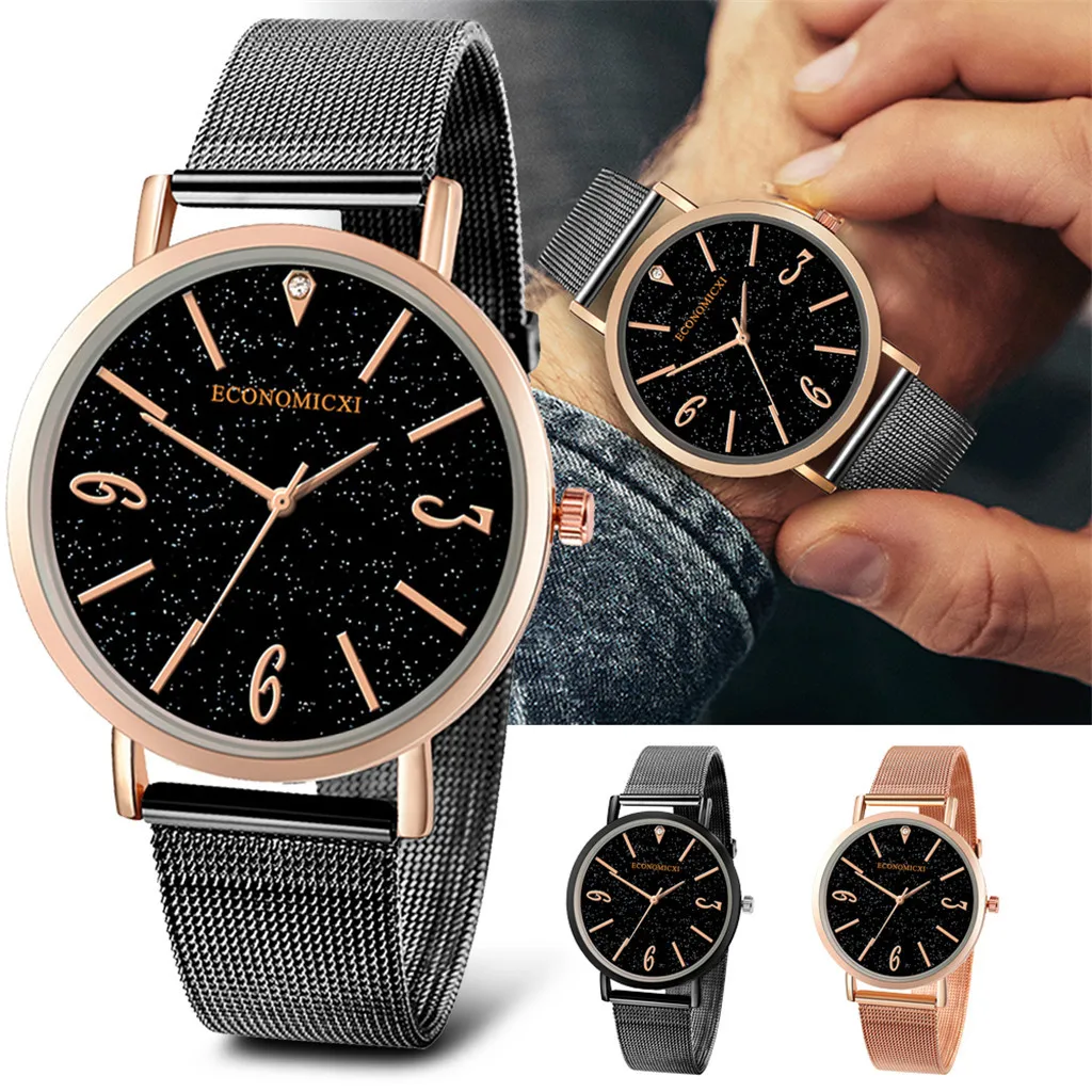 

Simple Men's Anolog Quartz Wristwatch Business Series Ribbon Belt Men Watches Gifts relojes hombre 2019 FJSL