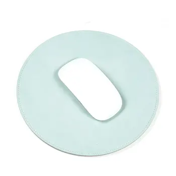 

Noiseless PU Leather Soft Mouse Pad Solid Universal Cushion Home Office For Laptop Round Shape Waterproof Gaming Non Slip
