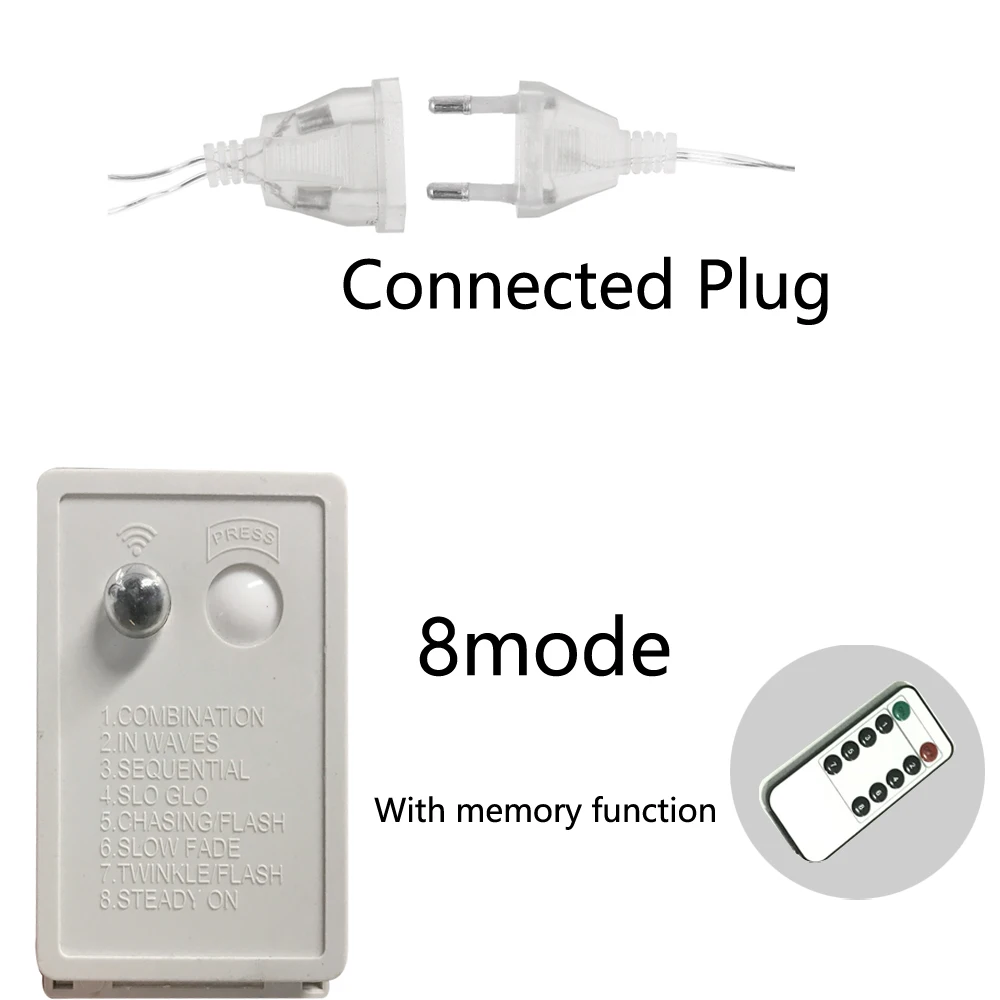 Дистанционный светодиодный светильник для занавесок, ЕС 220 В, зарядка 8 режимов, праздничный Сказочный светильник s, внутренний, открытый, оконный, вечерние, декоративный светильник ing