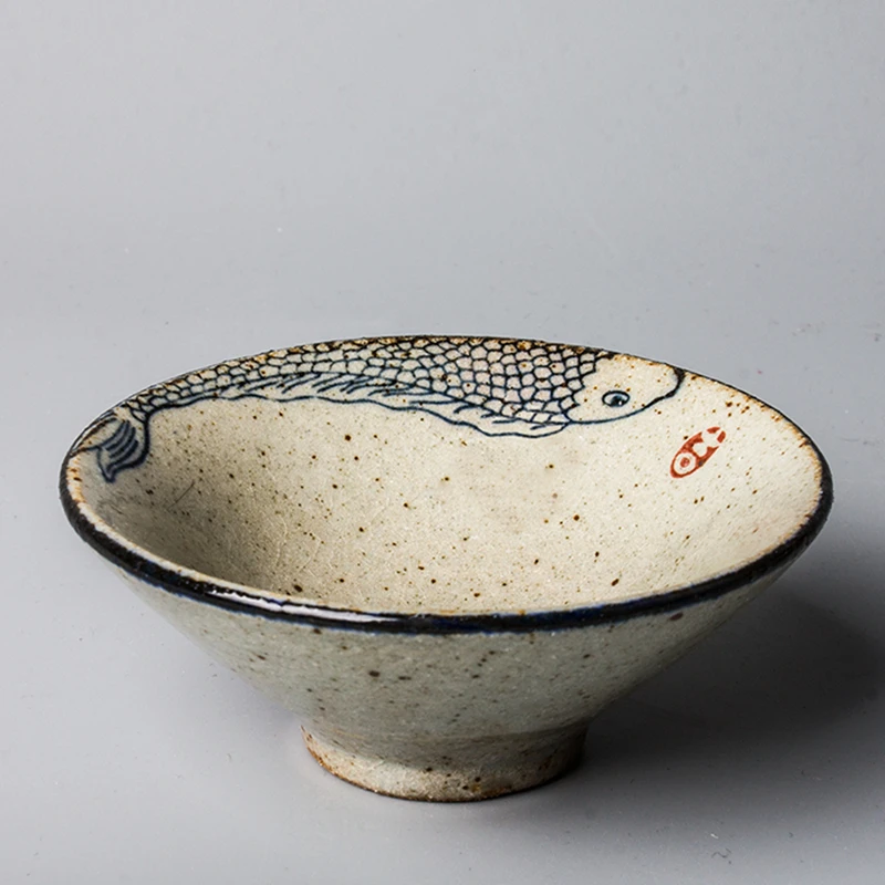 Japanese Fish Pottery Tea Cup Set 70ml For Tea Ceremony