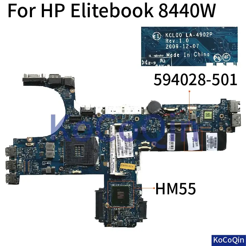 Материнская плата для ноутбука HP Elitebook 8440W 8440P материнская 594028-501 594028-601 KCL00 LA-4901P QM57 |