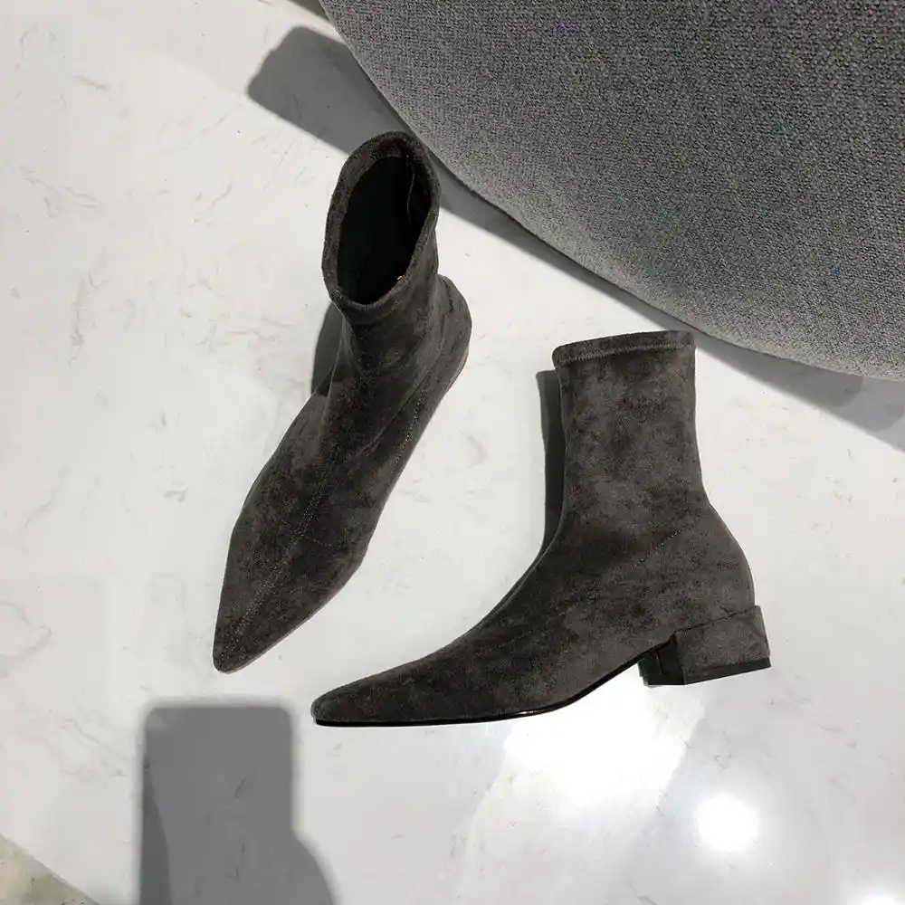 pointed toe suede boots
