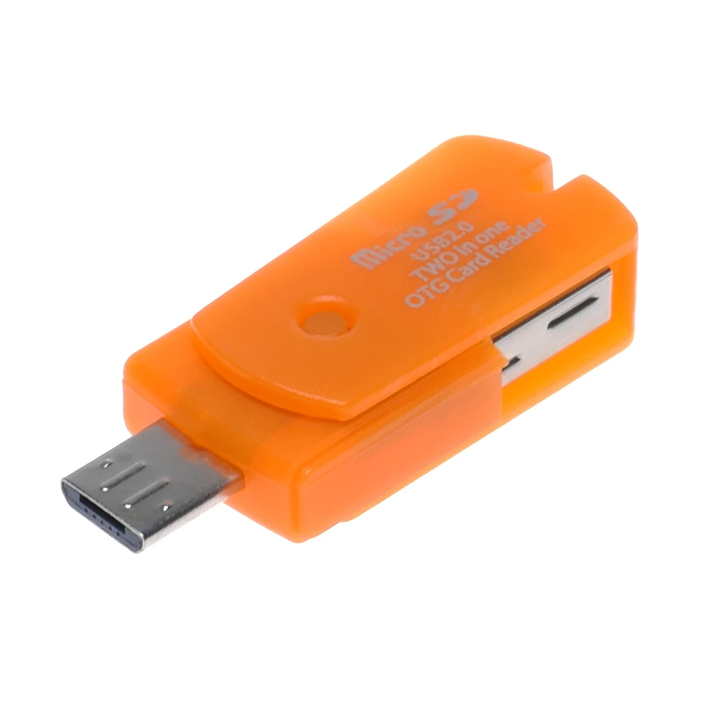 Вращающийся 2 в 1 Micro USB2.0 OTG адаптер + SD TF кардридер для телефона Android 480 МБ/с./с