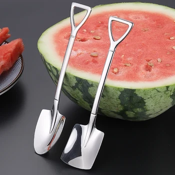 

Melon Scoops Retro Spoon Stainless Steel 304 Ordnance Shovel Food Watermelon Ice Cream Dessert Coffee Sala Kitchen Digger Spoons