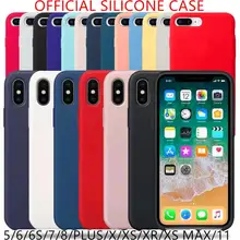 Официальный Стильный силиконовый чехол для iPhone 7 8 6 6S Plus, чехол с логотипом s для Apple iPhone 11 Pro Max X XS Max XR 5 5S, чехол+ коробка