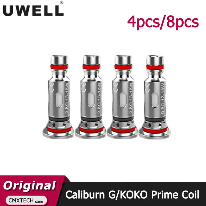 Uds/8 Uds Uwell Caliburn G de malla de bobina 0.8ohm 1.0ohm La vaporizador para cigarrillo electrónico Uwell Caliburn G KOKO primer Pod Vape