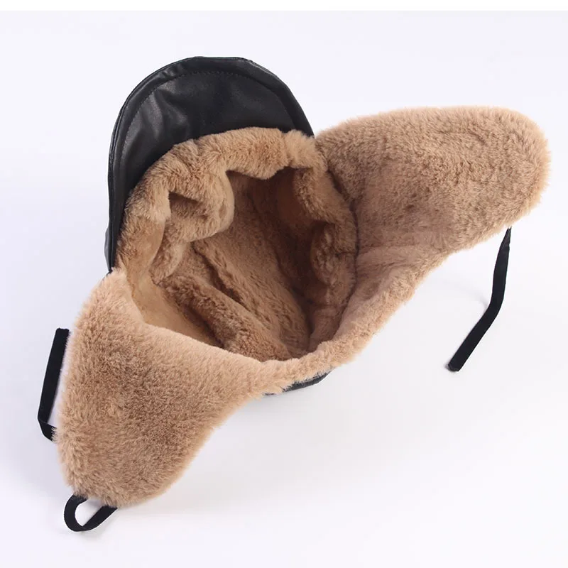 Сетчатая Красная Кожаная шапка Lei Feng женская осенняя и зимняя Толстая одноцветная шапка Lei Feng Корейская версия ветрозащитной шапки для верховой езды