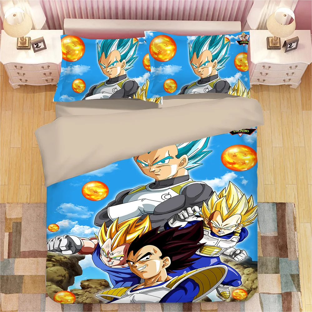 3D «Драконий жемчуг зет постельное белье набор сын Goku vegeta пододеяльники, наволочки для подушек, драконий жемчуг одеяла постельные принадлежности Постельное белье