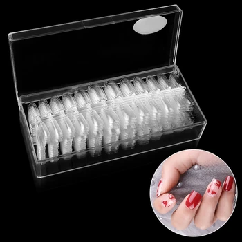 

504pcs Transparent Half Tips French False Nail Art Tips Acrylic Full Cover Clear False Nail for Nail Display Art Manicure Tools