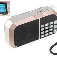 Карманный мини портативный Радиоприемник с 2 батареями 18650 цифровой светодиодный дисплей fm-радио приемник динамик поддержка USB TF карта