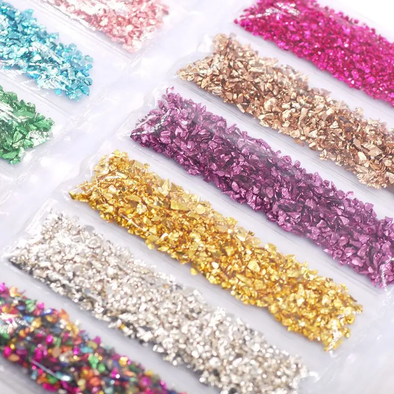 

17 Colors/Set DIY Crafts Nail Art Decorations Broken Glass Stones Crystal UV Epoxy Resin Filler Jewelry Making Fillings dropship