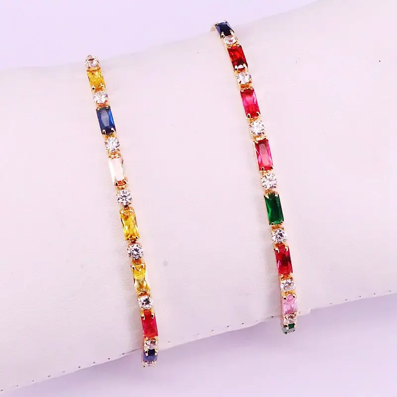 10 шт. цветной, с кубическим Цирконом цепи, прямоугольная циркониевая рамка цепи серебро/золото цвет cz соединители звенья цепи браслеты