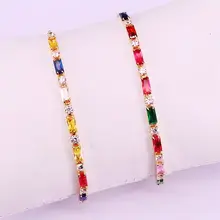 10 шт. цветной, с кубическим Цирконом цепи, прямоугольная циркониевая рамка цепи серебро/золото цвет cz соединители звенья цепи браслеты