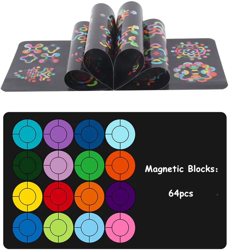 60 шт., магнитные геометрические блоки, радужные блоки, деревянные игрушки для детей, есть инструкция, дошкольные учебные материалы, образовательные