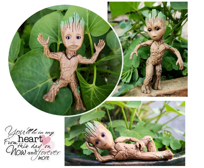 Strongwell Baby Groot фигурка дерево фигурка мужчины игрушка Marvel Groot фигурки детей милый подарок украшения дома аксессуары 1 комплект