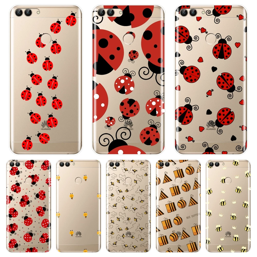 Задняя крышка для Huawei P9 Lite Mini P10 P Smart Plus P20 Pro силиконовый чехол с Пчелой и божьей