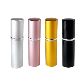 

Refillable Perfume&Fine Mist Atomizers with Metallic Exterior&Glass Interior-Portable Travel Size-4 Pc Pack Of 5Ml