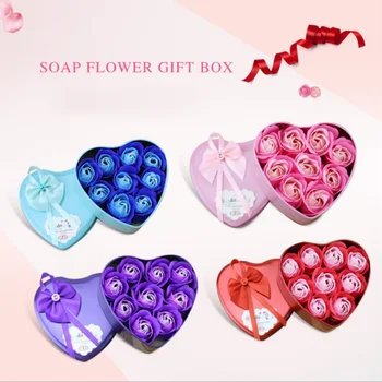 

9Pcs Rose Bath Body Flower Floral Soap Scented Rose Flower Essential Wedding Valentine'S Day Gift Holding flowers Mother's Day