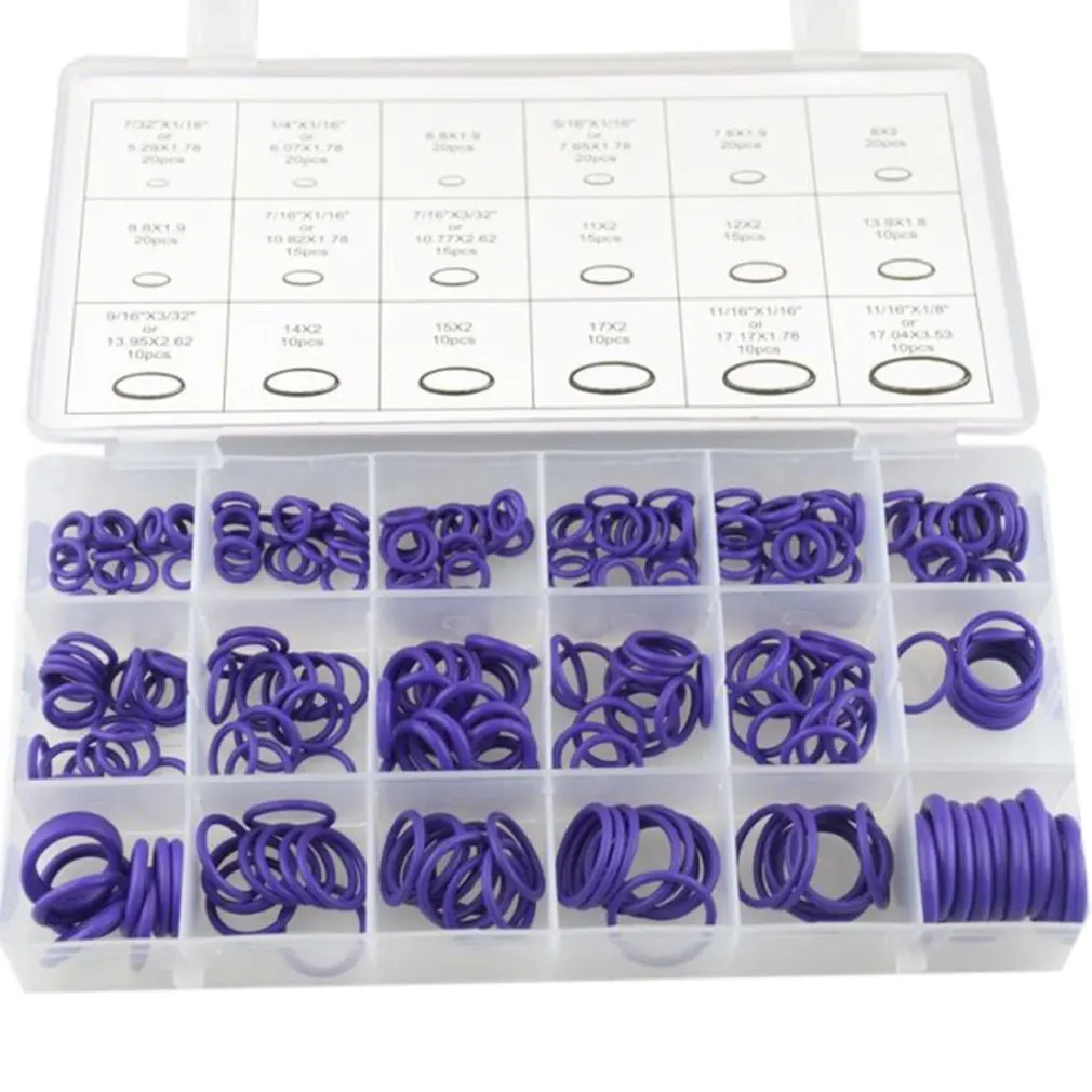 

270pcs/Box O-Ring Car Auto Vehicle Repair Rubber Ring Air Conditioning Compressor Seals Assortment Kit