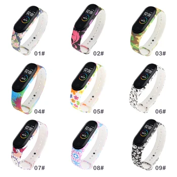 

Mi band 3 4 strap camouflage silicone Universal wrist strap For Xiaomi Mi Band 4 3 Band4 Band3 Bracelet Cartoon Printing TPU