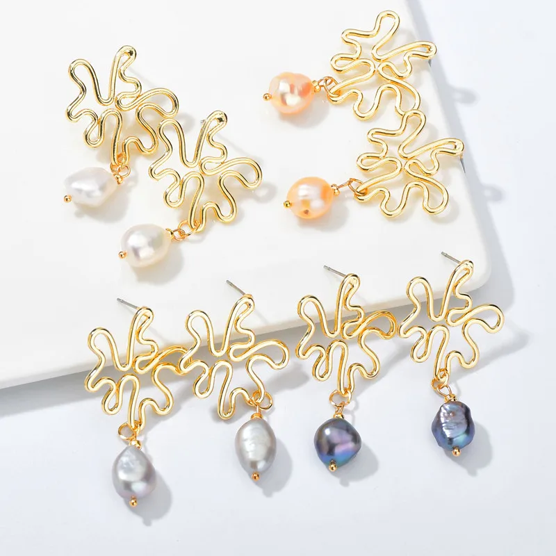 Новые Натуральные красочные нерегулярные пресноводный барочный жемчуг Висячие