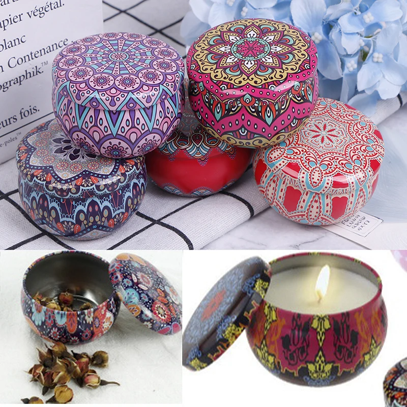 

6 Kinds Of Scented Candles With Flowers Tin Can Fragrance Handmade Scented Candle Natural Soy Wax Home Decoration