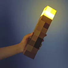 

Lamp LED Night Desktop Light Luminous Toys For Minecraft Design Torch Lamp Redstone Ore Square Hand Held Christmas Gift