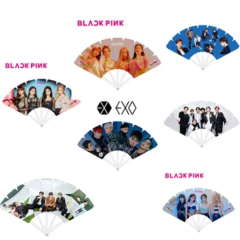

1 Pcs Kpop Bangtan Boys Exo Blackpink PVC Exquisite Fan Fan Accessories Accessories Summer Must-have Fan Support Gift