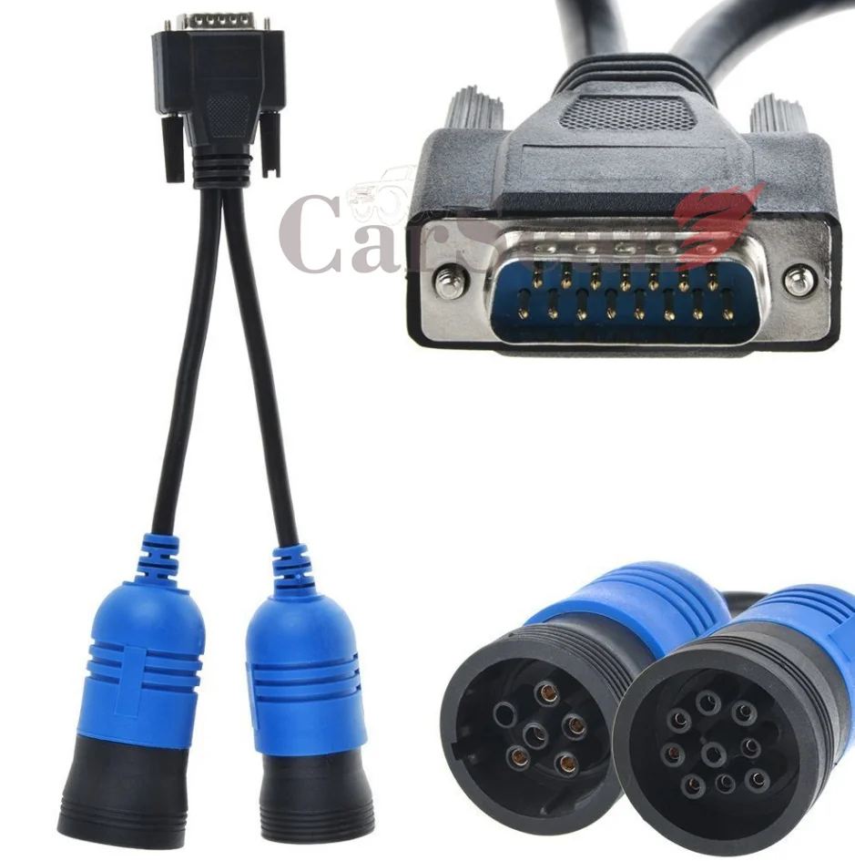 PN 405048 6Pin & 9pin Y Deutsch адаптер для Nexiq USB Link 125032 дизельного грузовика 6 Pin 9 DB15 PIN Male OBD