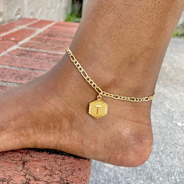 Exquisite 18K Gold Bracelet Anklets Letter Anklets for Women Men Initial  Gold Leg Chain Letter Ankle Bracelet A-Z Alphabet Anklet Jewelry Gifts Bracelet  Anklet