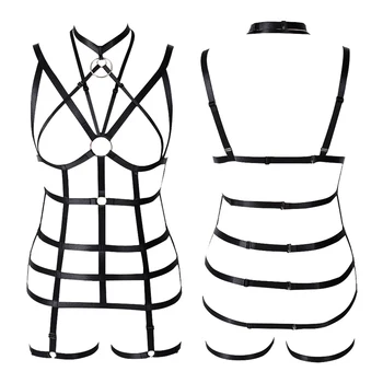 

Body Harness Bra Set for Women Asphyxia Harness Crop Tops Slave Halloween Sexy Lingerie Club Party Dance Festival Rave Wear