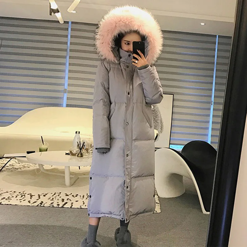 Корейское S-2XL размера плюс манто Femme Hiver Большие меховые толстовки повседневное хлопковое стеганое длинное пальто женская теплая парка Женское зимнее пальто