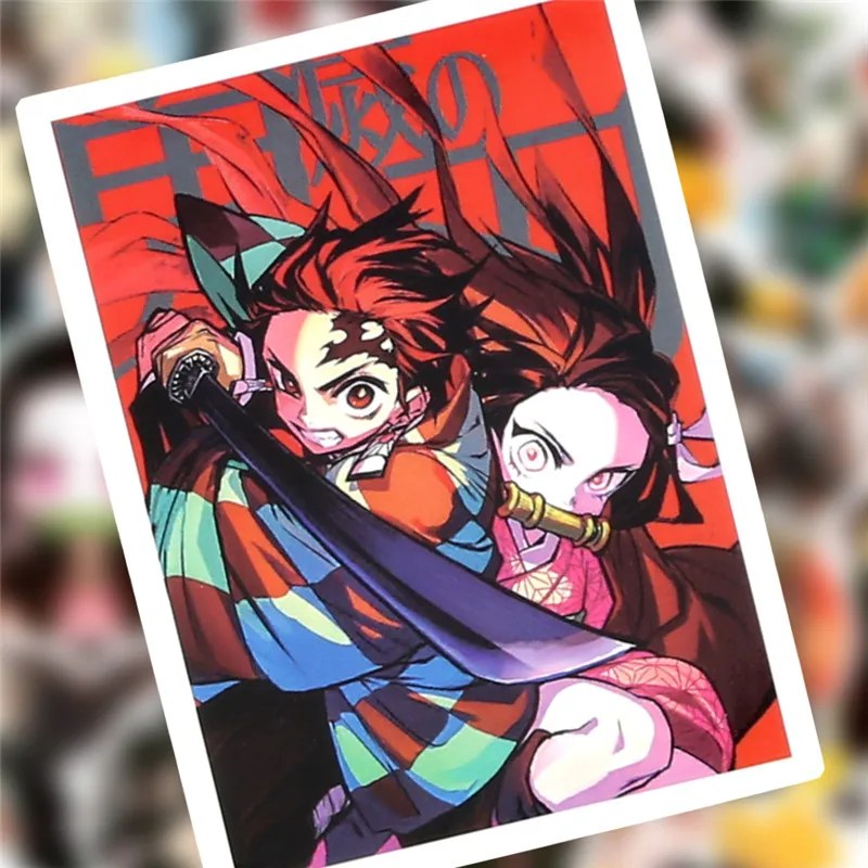 50 шт. Demon Slayer: Kimetsu no Yaiba аниме наклейка s ПВХ граффити наклейка s чемодан багаж гитара для детей игрушки