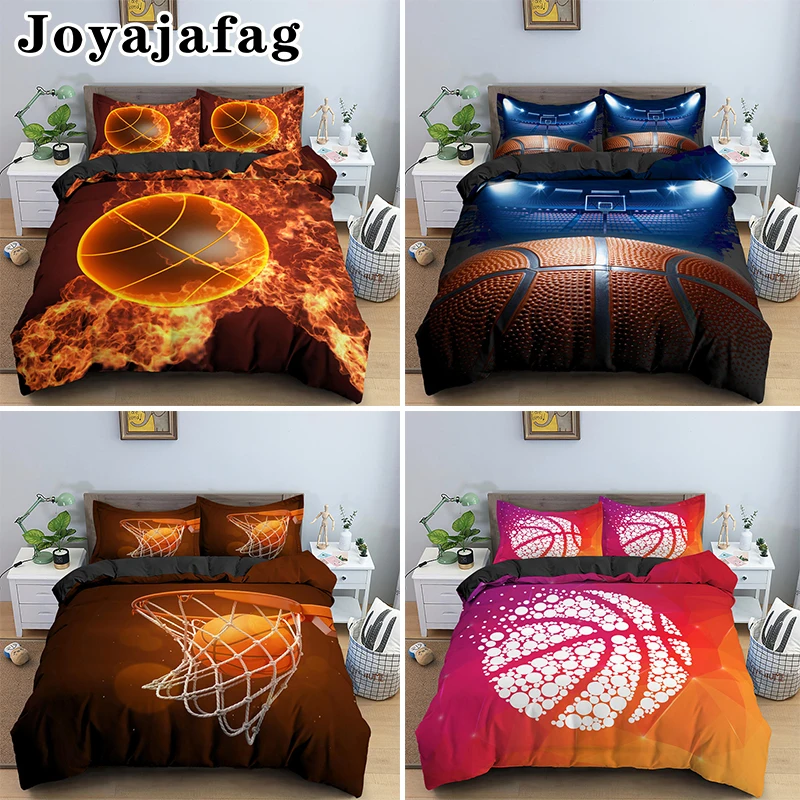 

3D Bedroom Decor Creative Basketball Bedding Set 2/3pcs Duvet Cover Set Single Twin Double Queen King Size Comforter Covers