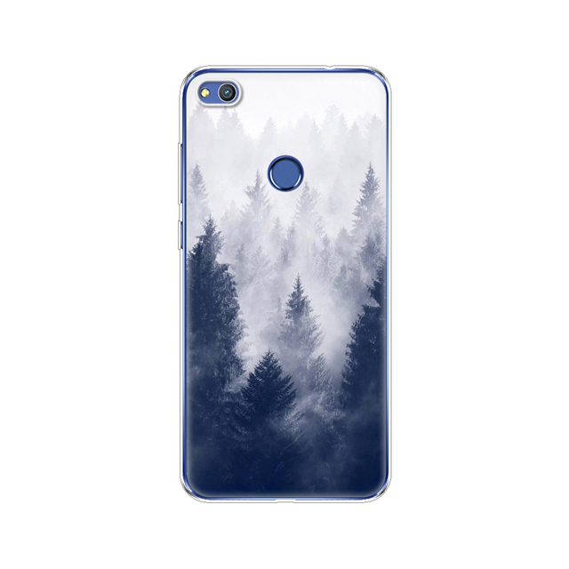 phone case for huawei honor 8 lite soft tpu silicon back cover 360 full for honor 8 liteprotective printing clear coque