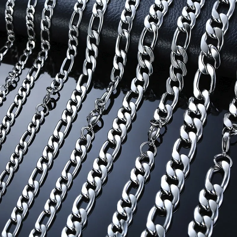 Stylish-Figaro-Link-Chain-Necklaces-for-Men-Solid-Color-Stainless-Steel-Hip-Hop-Male-Colar-24 (2)