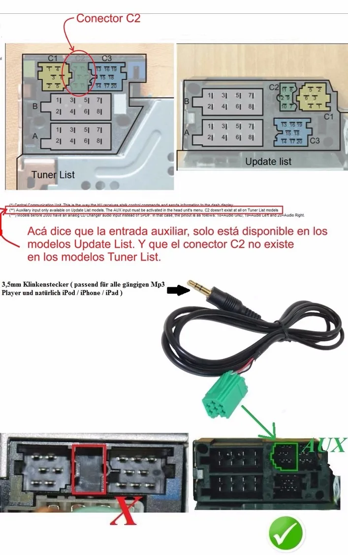 6 pinos + 8 pinos iso aux auxiliar de áudio em bluetooth para renault clio scenic trafic skyexpert lista atualização cd carro rádio