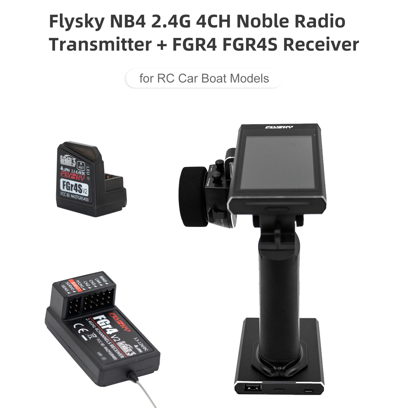 Flysky FS-FGr4S Récepteur 2,4 GHz 4 CH AFHDS3 Noble FS-NB4