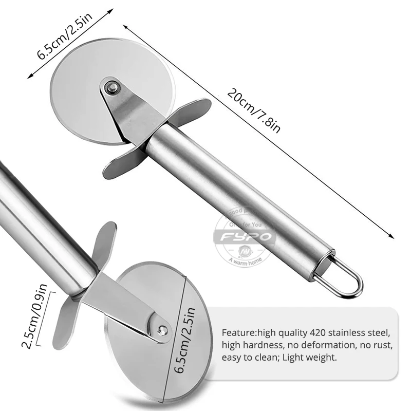 Stainless Steel Pizza Cutter Pizza Wheel Slicer Cake Bread Pies Round Knife Kitchen Tools Baking Cutting Tools pizza cutter cake cutter pizza knife