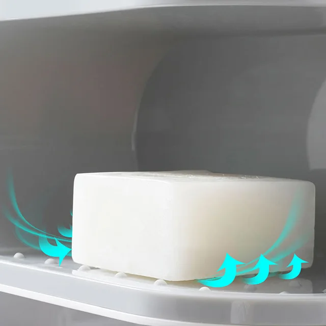 Gesew Drazer Szappanos Edény A Fürdőszobához Multifunkciós Szappantartó Horgok Szervezővel, Lyukasztó, Tárolódoboz Fürdőszoba Kiegészítők - Image 2